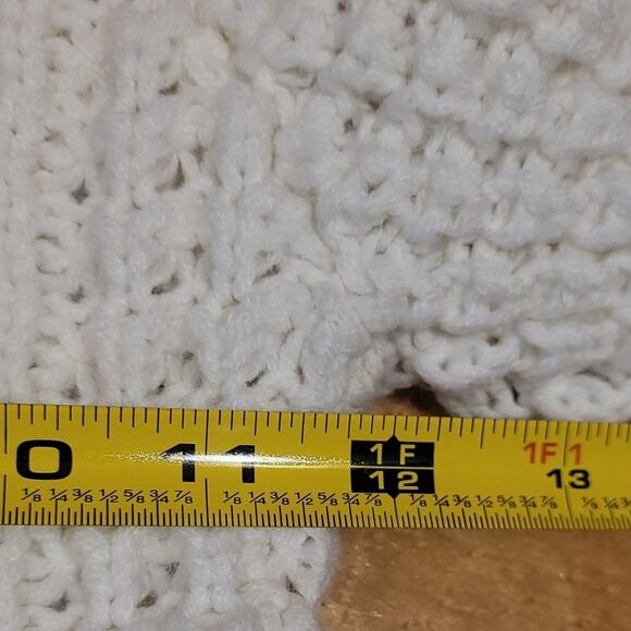 Vintage White Chunky Cable Knit Kids Sweater Size Small 4/5 Made in USA - Picture 4 of 8